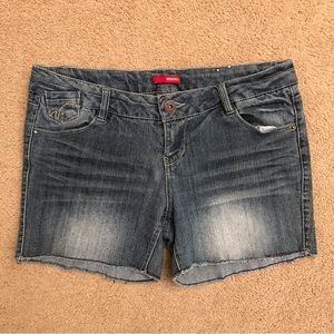 Bongo Distressed Denim Shorts Womens Size 11 Blue Low Rise Stretch
